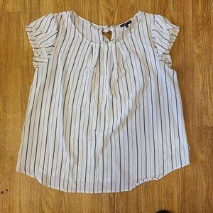 White with Black strip blouse 2X-A114